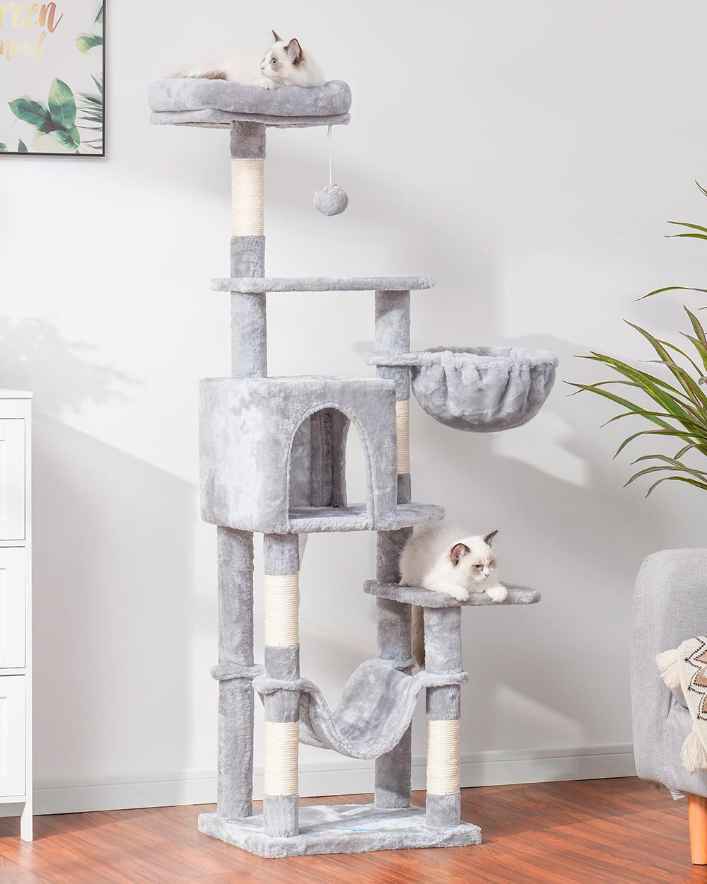 Hey-brother padded perch offers a comfy resting spot for cats.