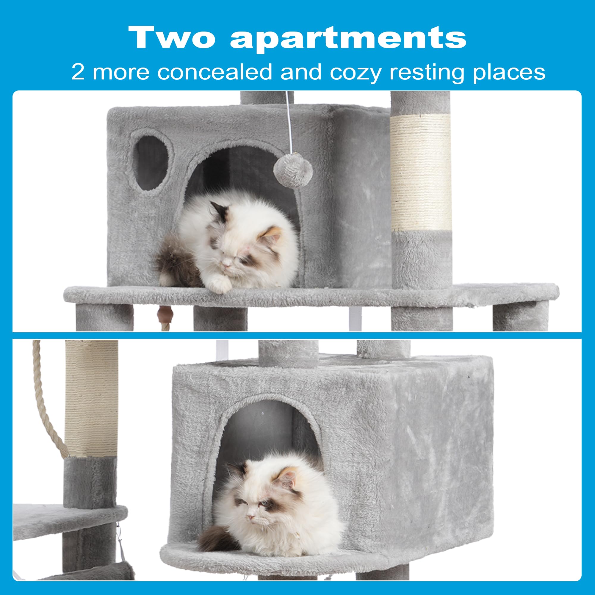 Hey-brother cat tree perch hammock provides a relaxing lookout spot