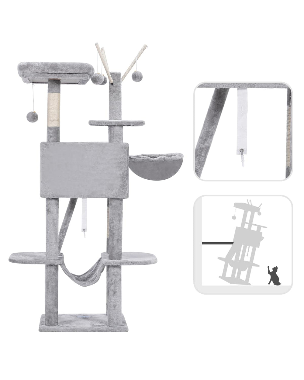 Hey-brother cat tree fits neatly in room corners.
