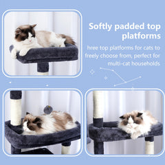 Hey-brother cat tree roomy condo for secure napping