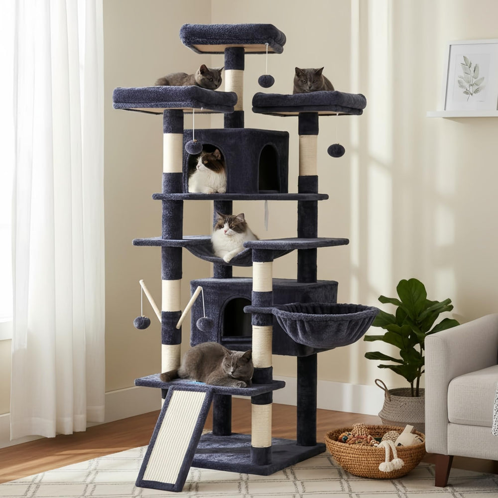 Hey-brother sisal scratching posts help protect furniture and claws.