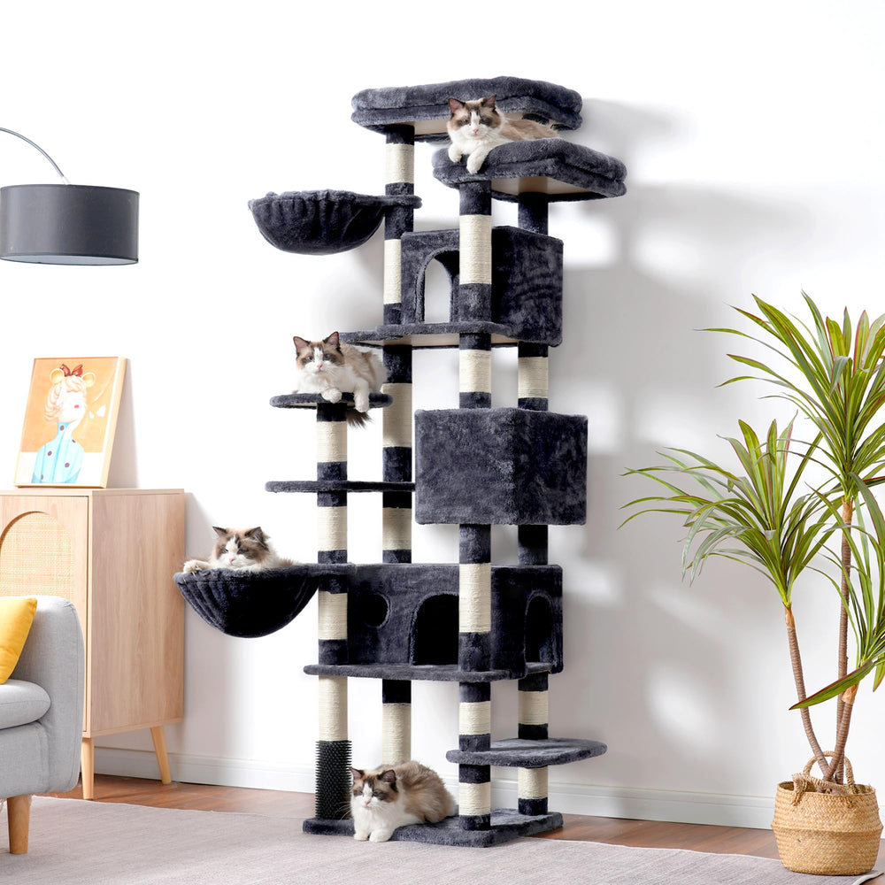 Hey-brother Cat Tree sisal posts provide natural scratching and furniture protection.