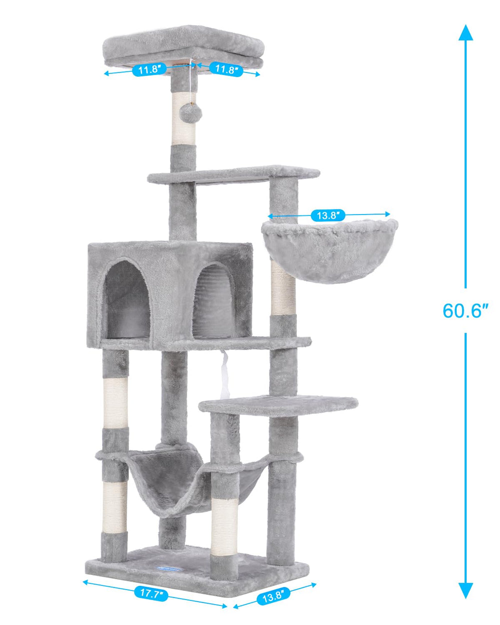 Hey-brother cat tree with sisal posts helps satisfy scratching instincts while protecting furniture.