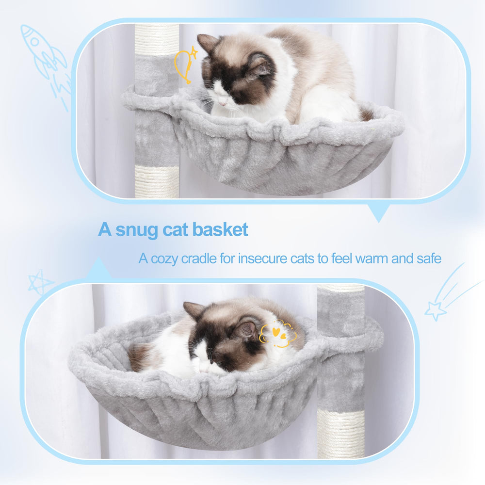 Hey-brother cat tree sisal posts promote natural scratching and surface variety.