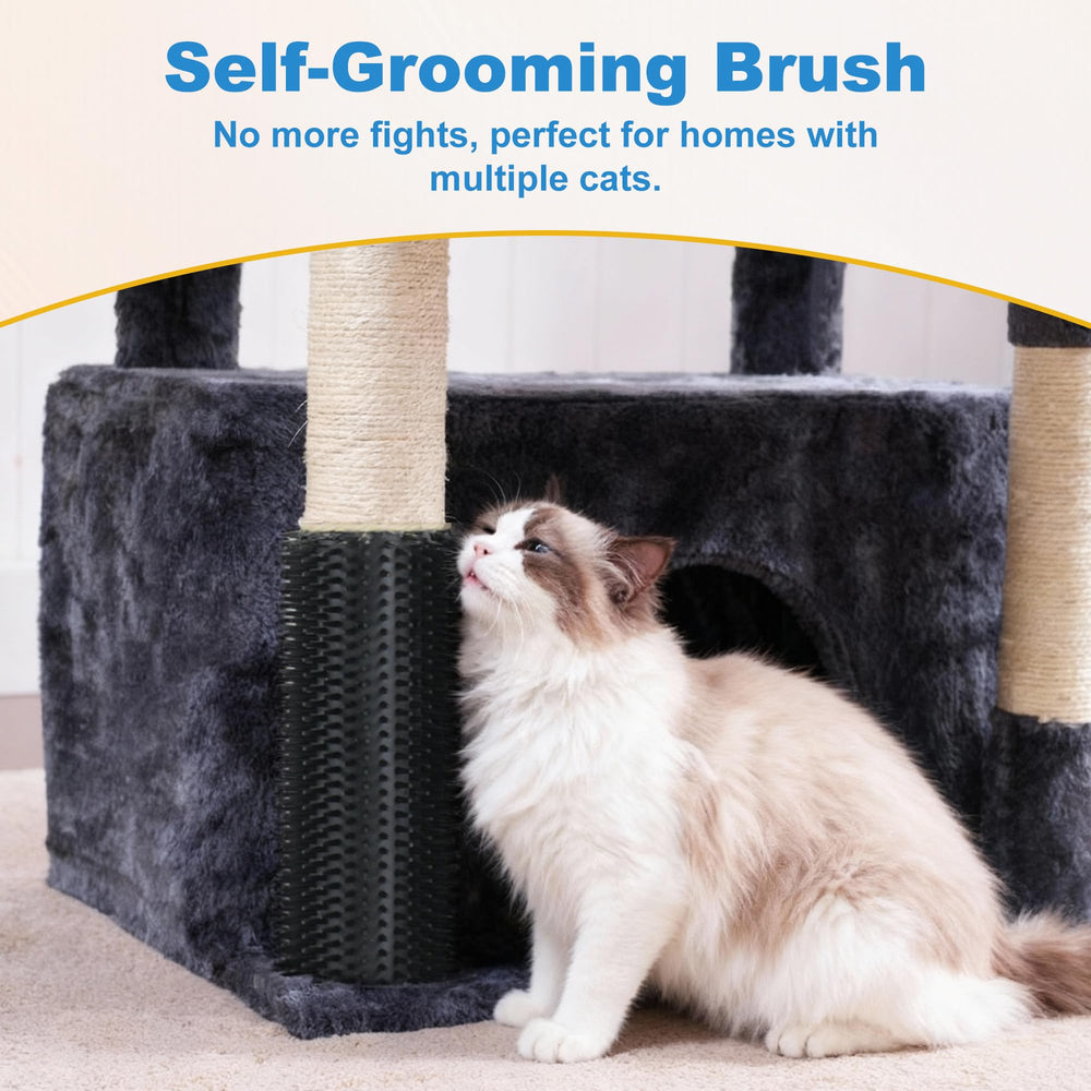 Hey-brother cat tree four natural sisal posts satisfy scratching urges.
