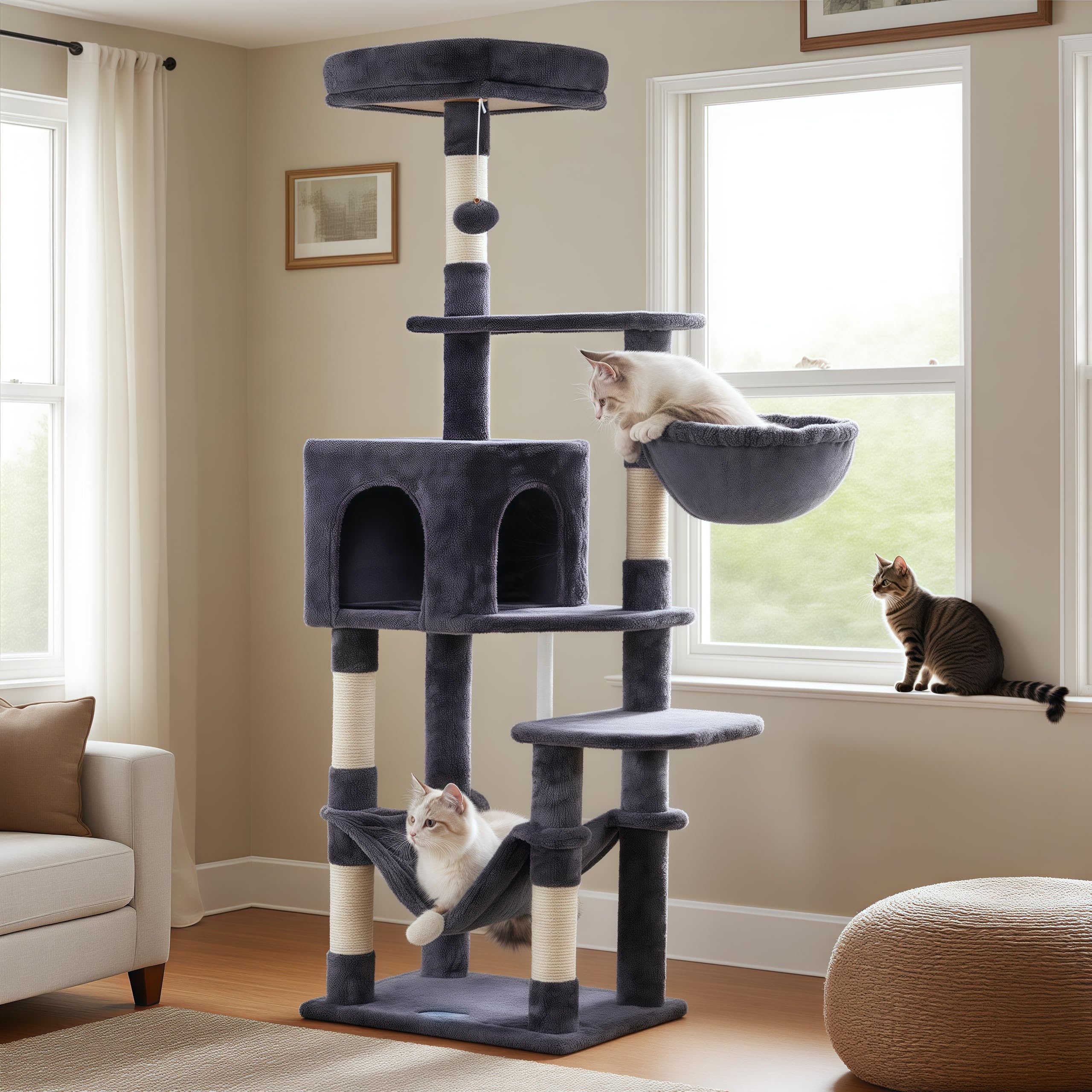 Hey-brother smoky gray finish complements modern living spaces.