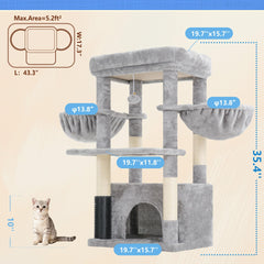 Hey-brother cat tree condo provides a private, quiet lounge for relaxed feline time.