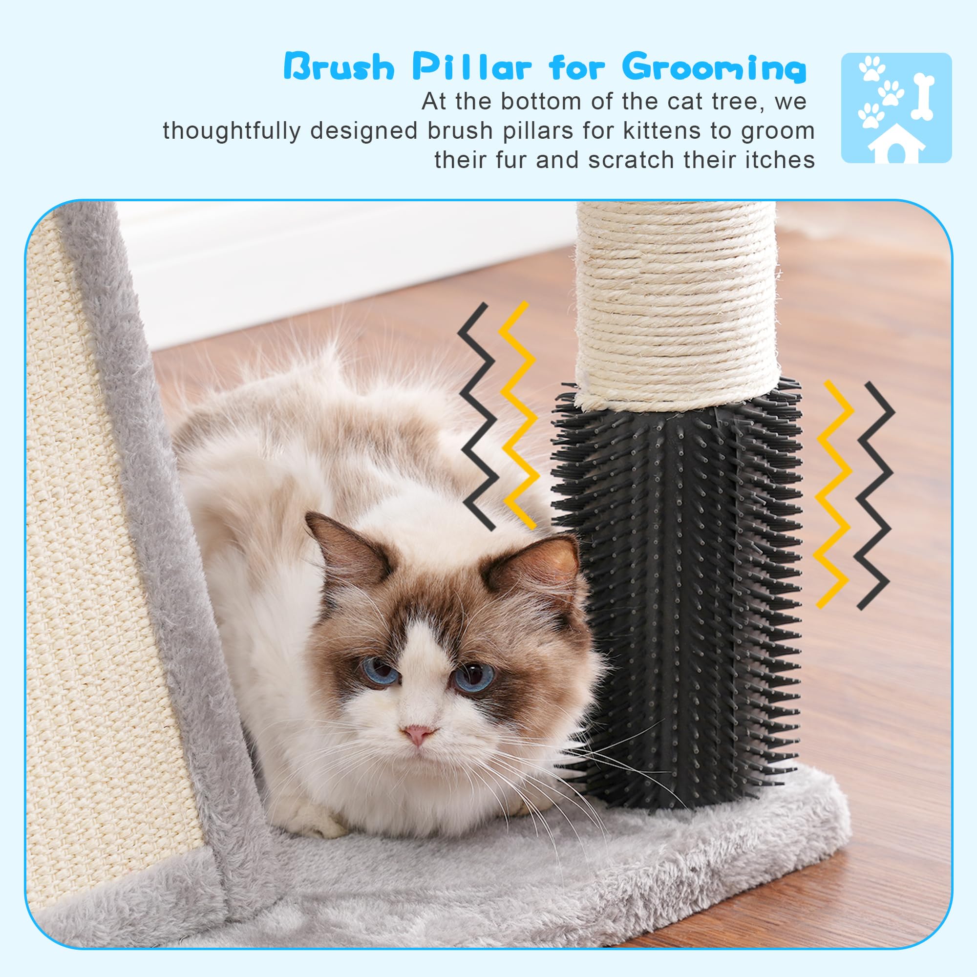 Hey-brother cat tree tall climbing tower supports vertical exploration and activity.