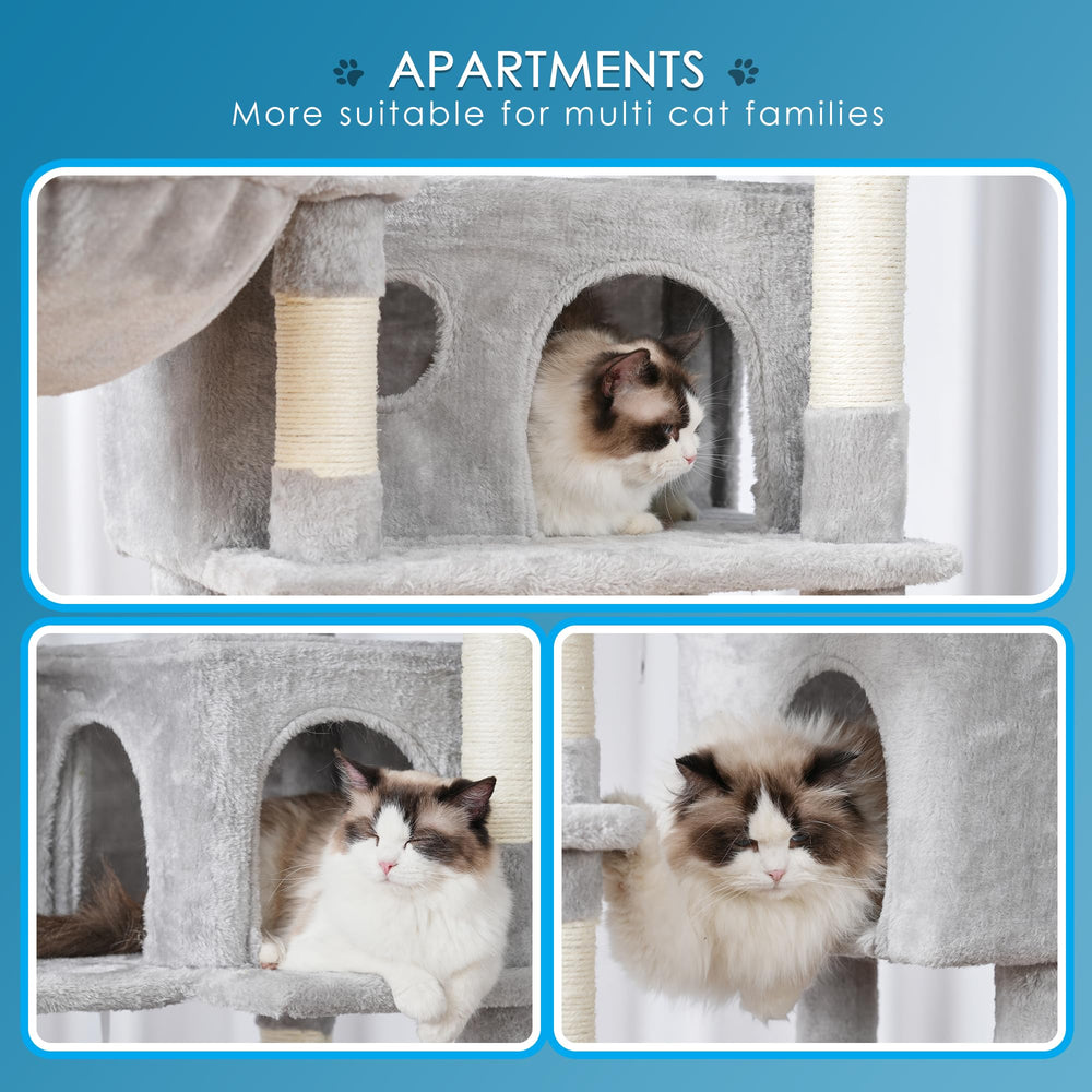 Hey-brother cat tree top deck 2 provides secure elevated resting area.