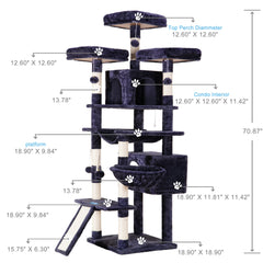 Hey-brother cat tree top perches for elevated lounging and observation.