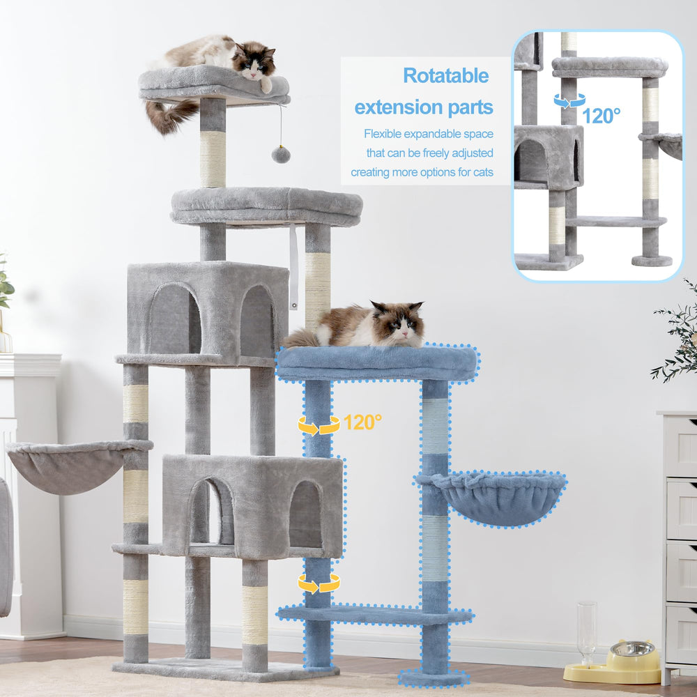 Hey-brother cat tree top platform offers a spacious perch for surveying the room.