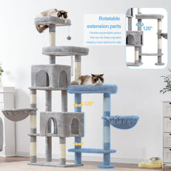 Hey-brother cat tree top platform offers a spacious perch for surveying the room.