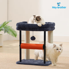Hey-brother cat tree top platform sturdy emphasizes a stable perch for active cats.