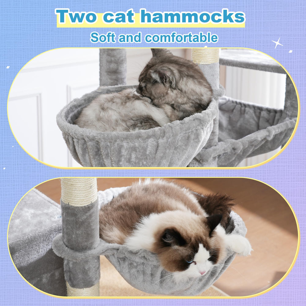 Hey-brother cat tree tower anti-tip base for stable jumping