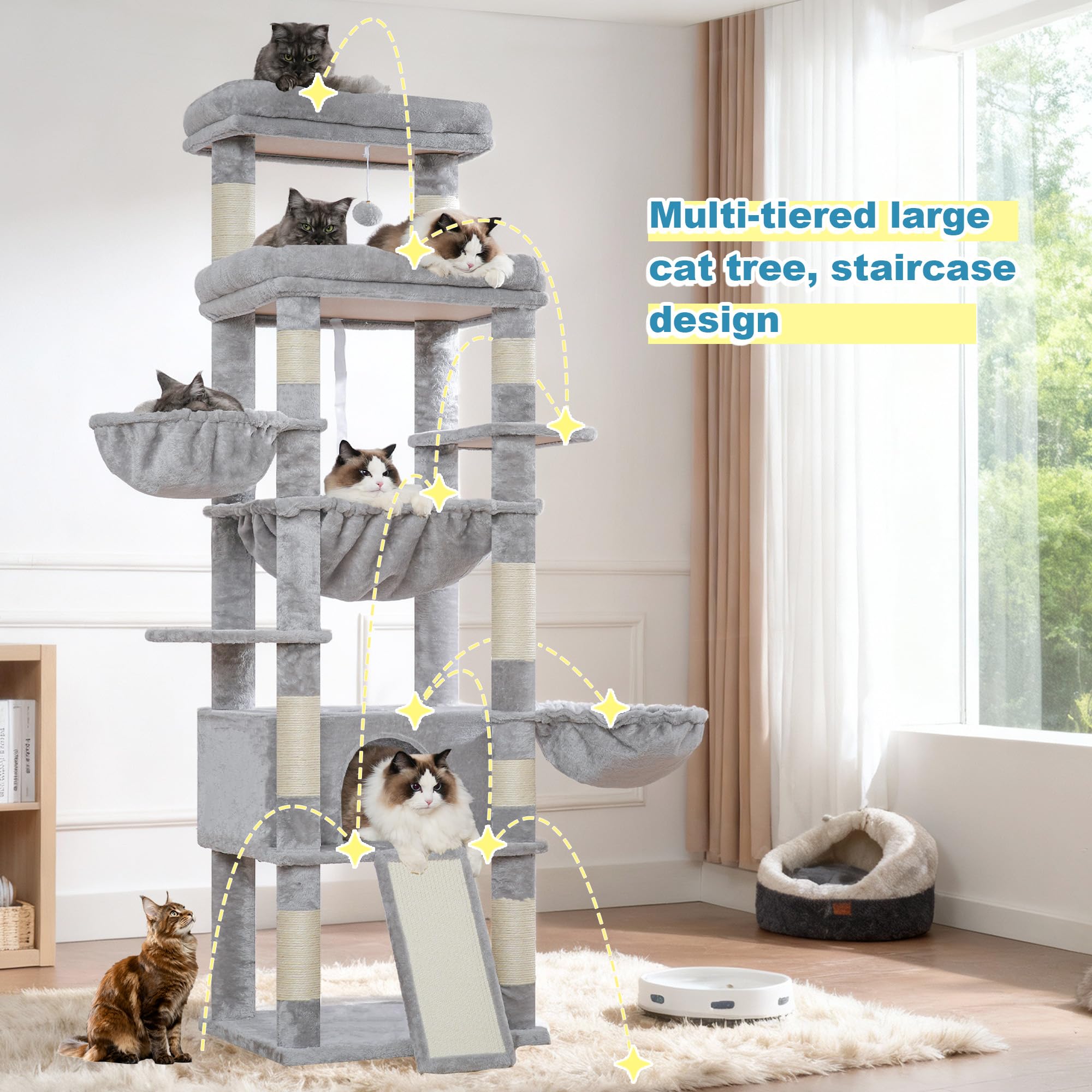 Hey-brother cat tree tower assembly tools included and easy instructions