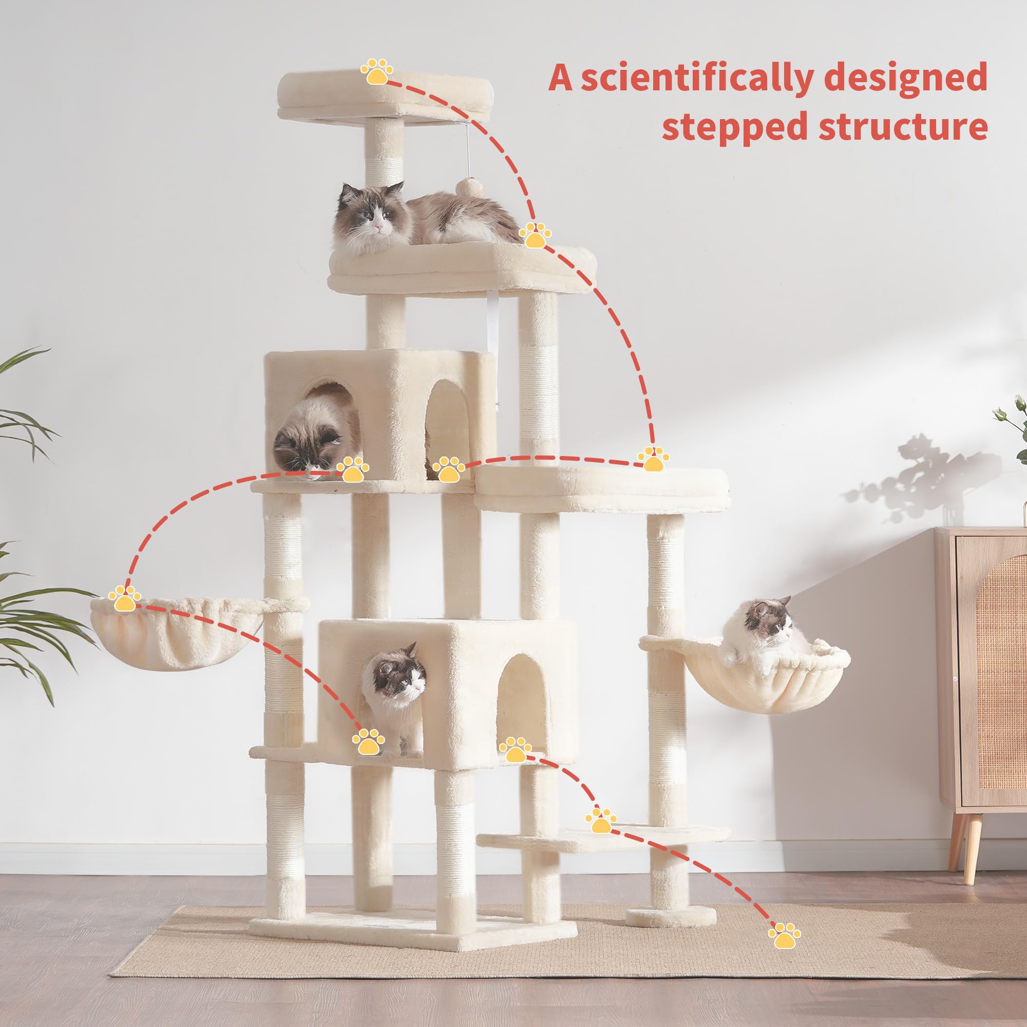 Hey-brother Cat Tree Tower ball-toy for interactive play