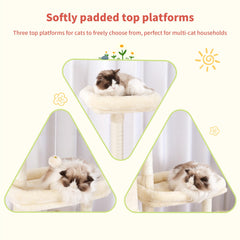 Hey-brother Cat Tree Tower two roomy condos for secure cat naps