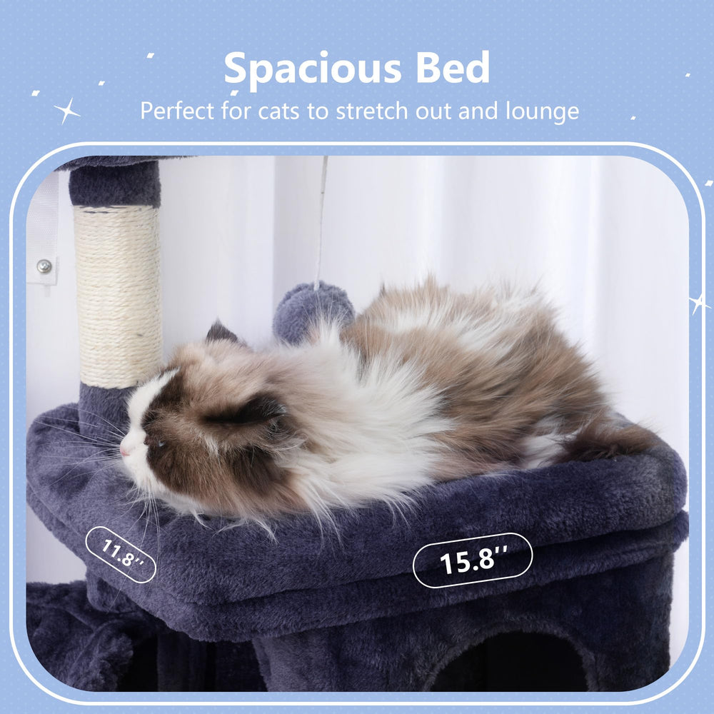 Hey-brother cat tree tower cozy condo offers semi-private nap space for kittens