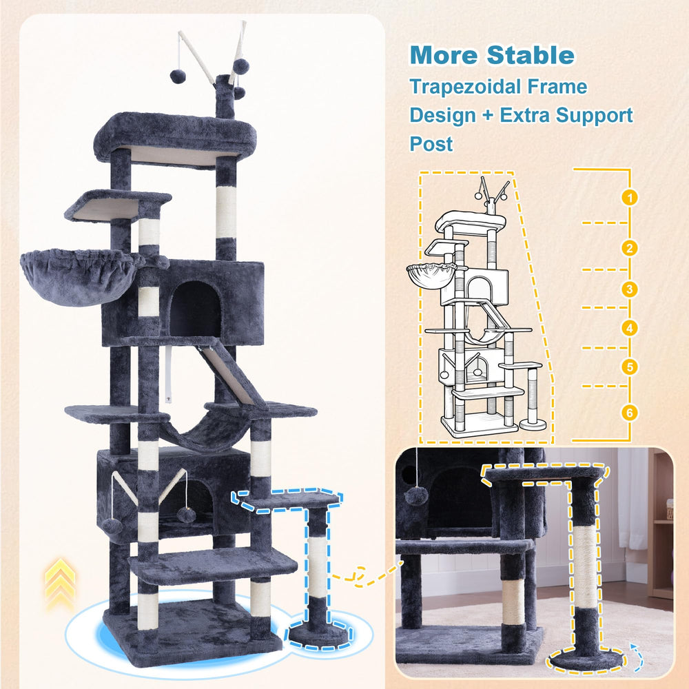 Hey-brother cat tree tower large bed provides cozy resting spot