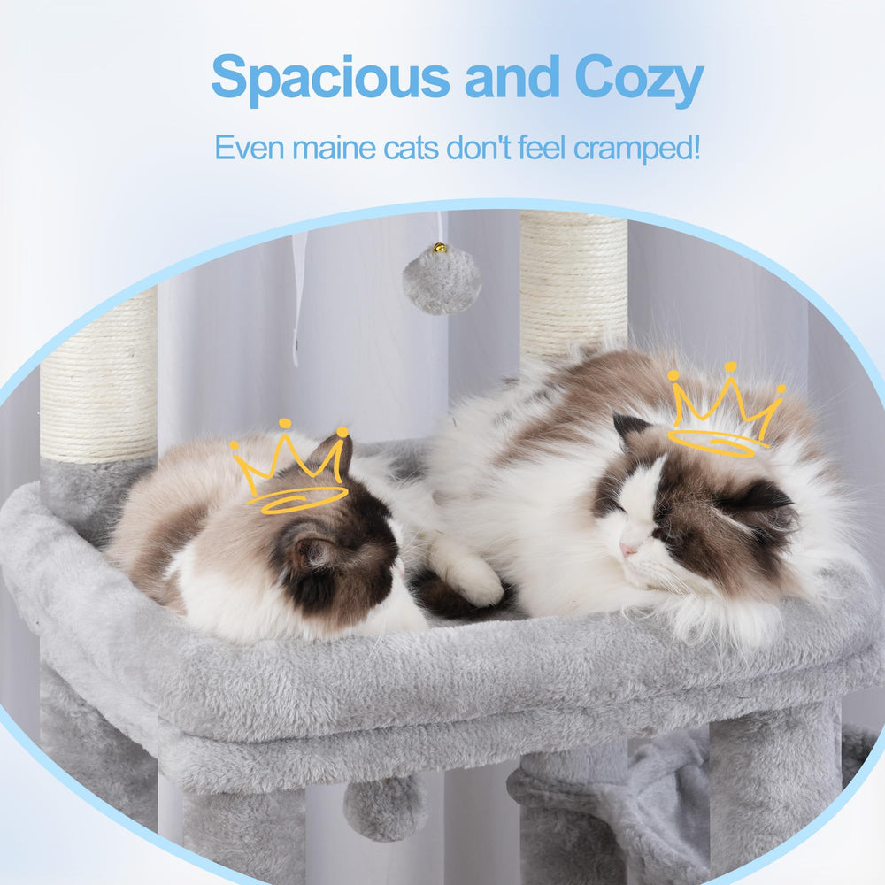Hey-brother cat tree tower large hammock for relaxed lounging