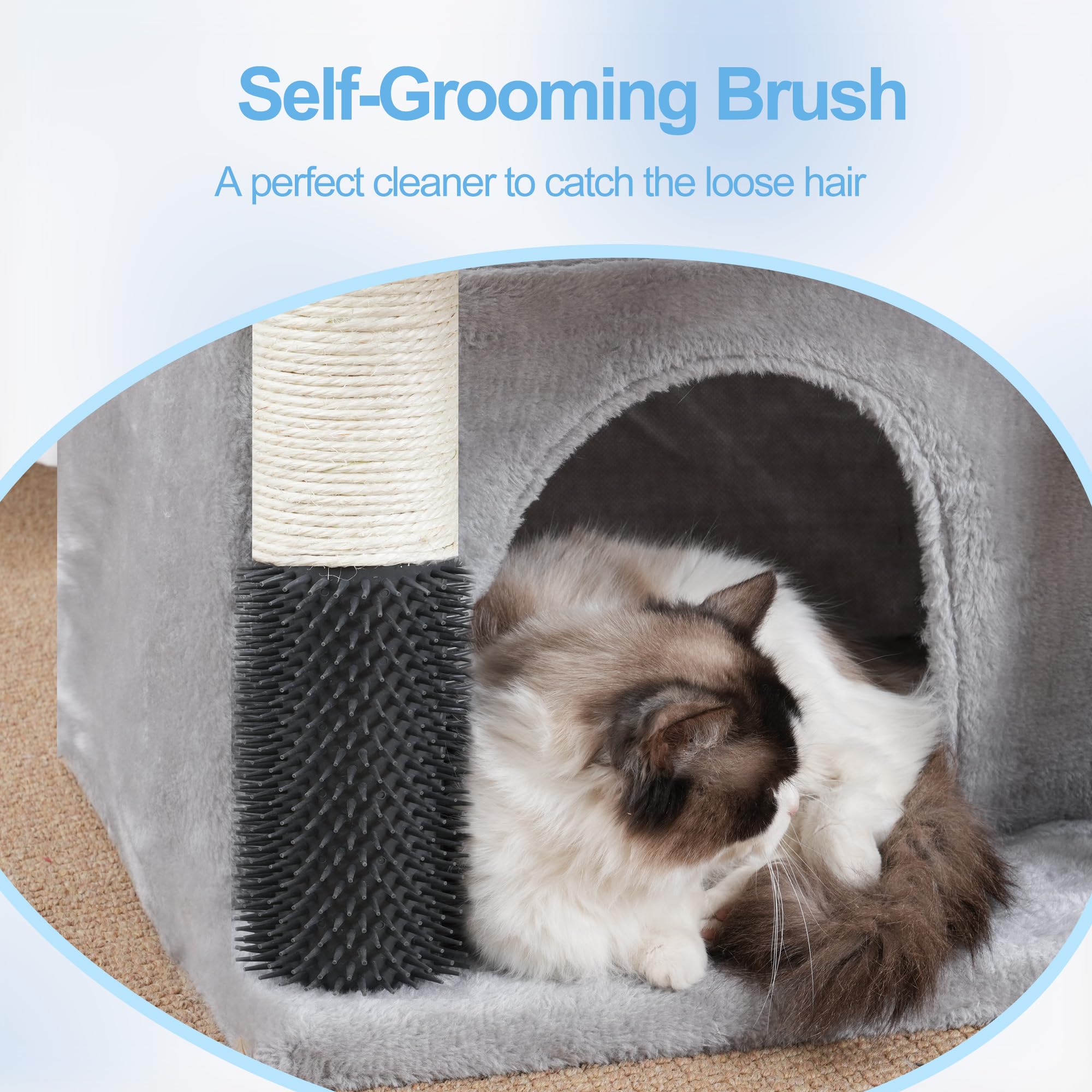 Hey-brother cat tree tower second large hammock for multi-cat comfort