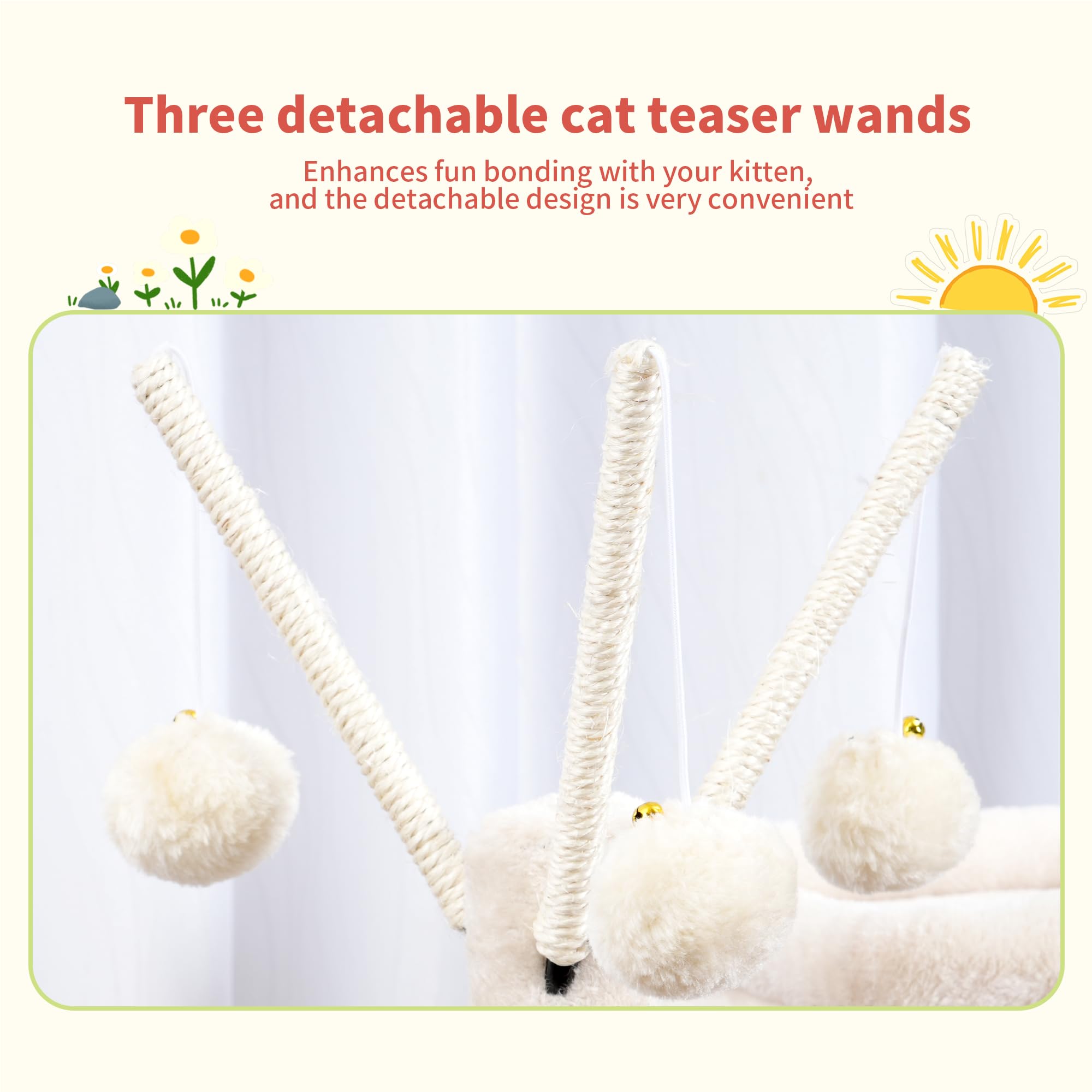 Hey-brother Cat Tree Tower Multi-level design for safe climbing.
