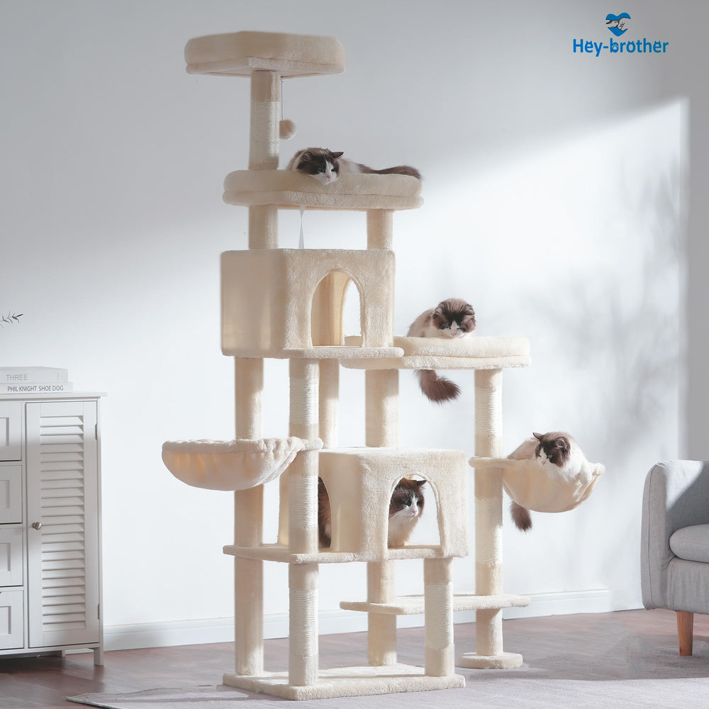 Hey-brother Cat Tree Tower multi-level-design with easy climbing paths