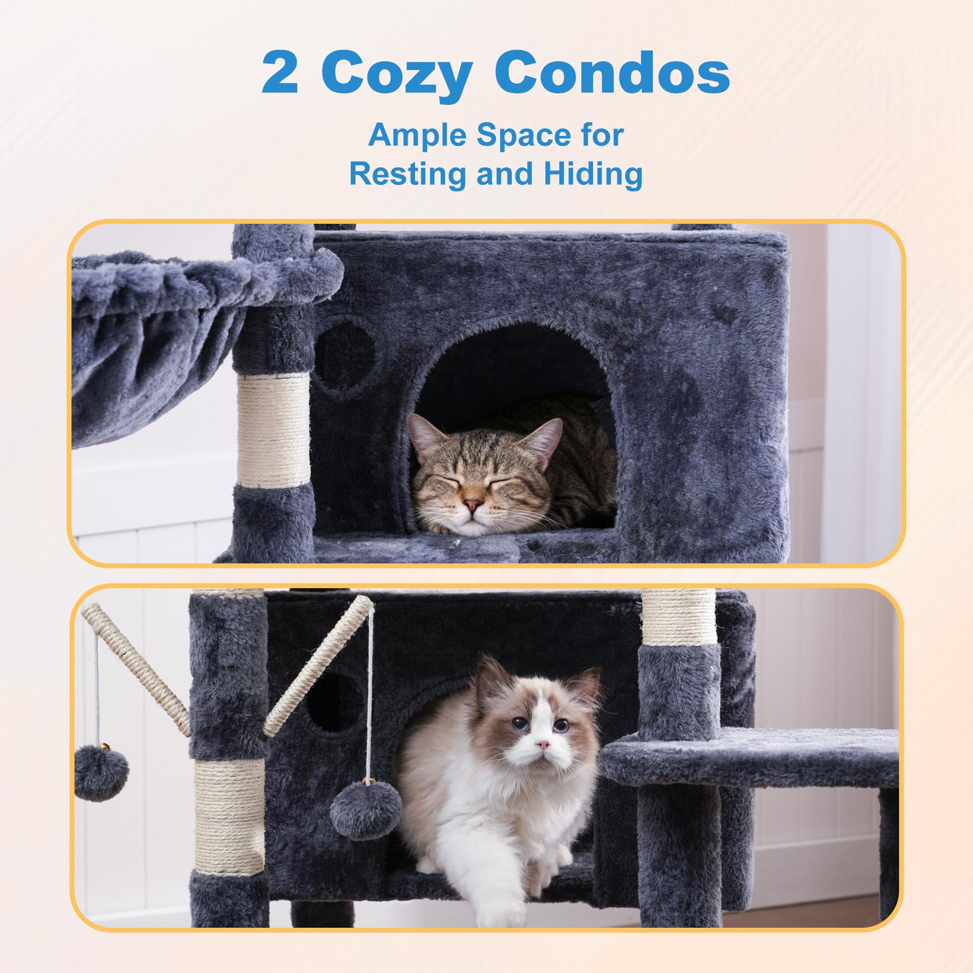 Hey-brother cat tree tower scratch board for healthy claws