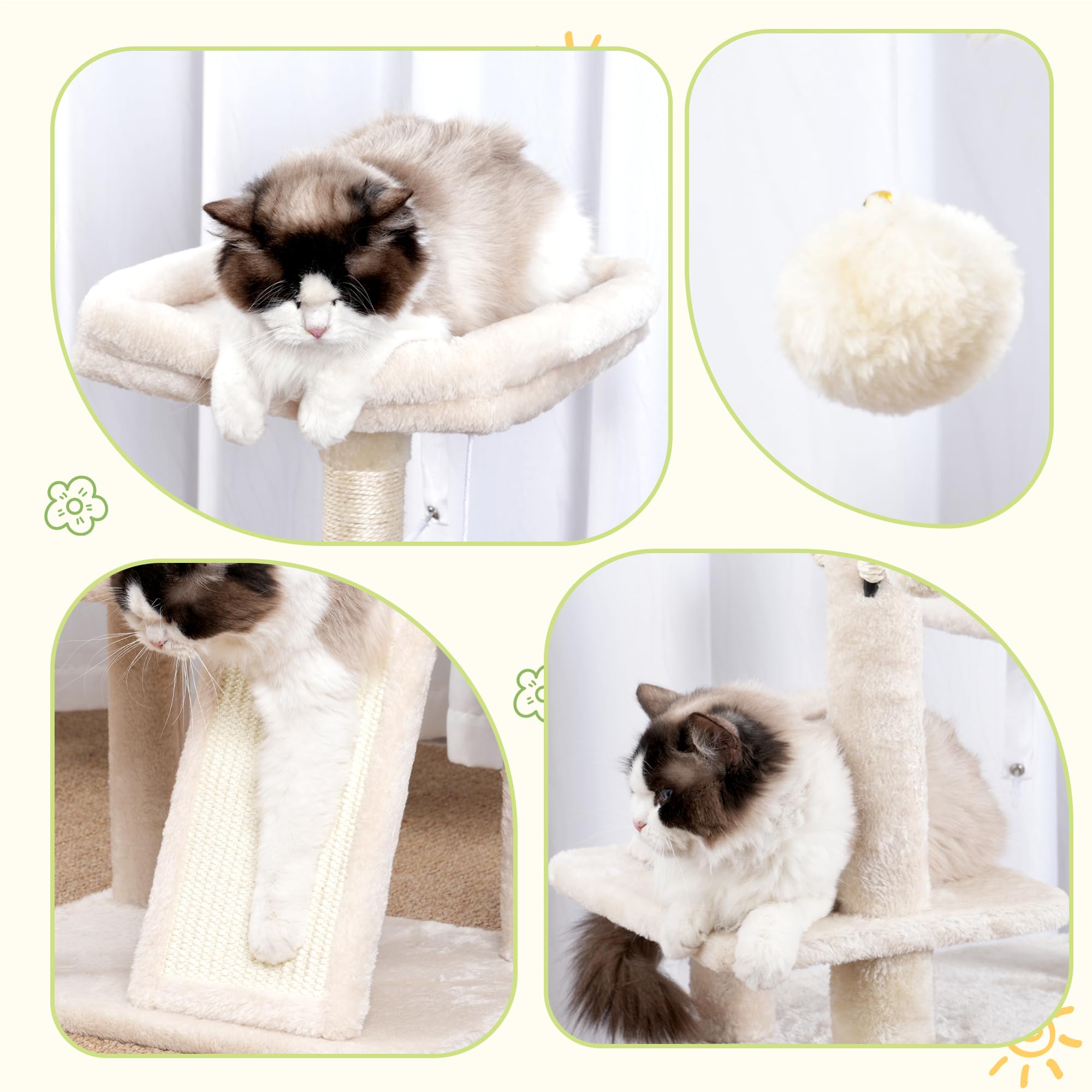 Hey-brother Cat Tree Scratch Board for claw maintenance.