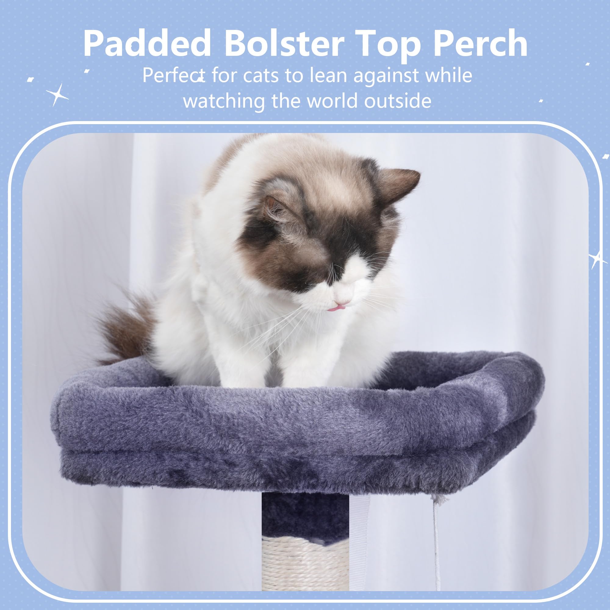 Hey-brother cat tree sisal posts encourage healthy scratching and coat care