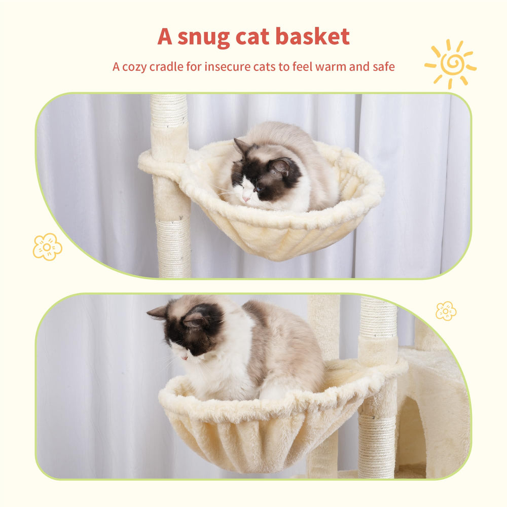 Hey-brother Cat Tree Tower sisal-posts encourage scratching and exercise