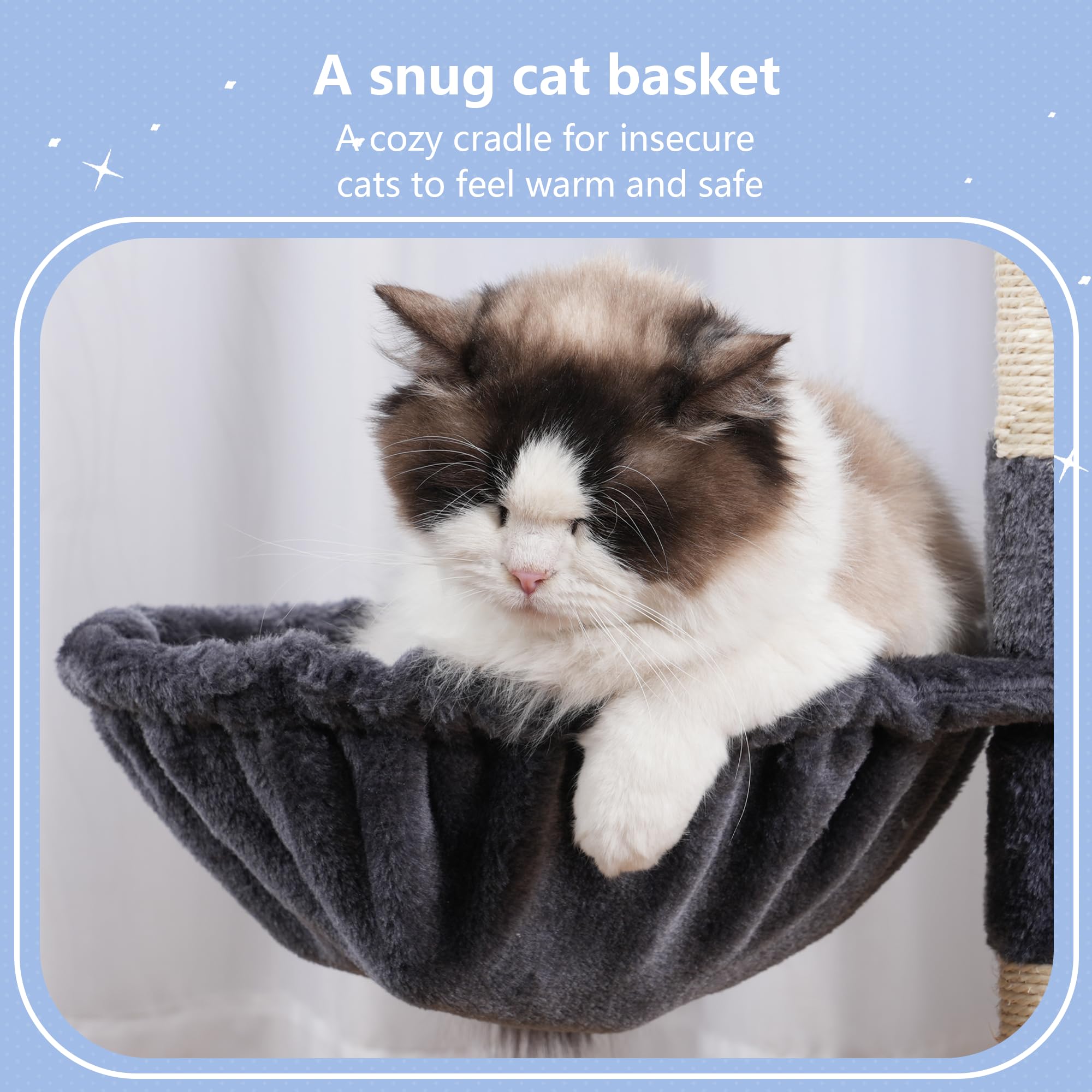 Hey-brother cat tree tower sisal scratch posts promote healthy scratching.