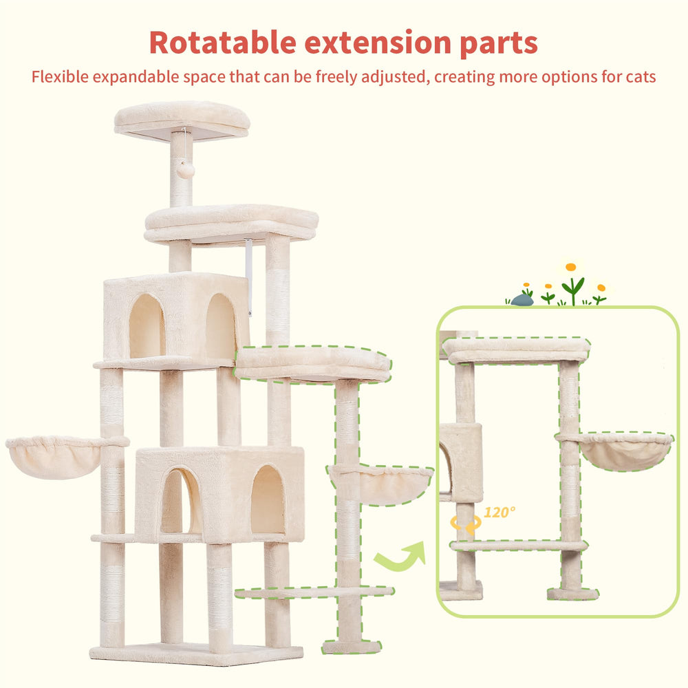 Hey-brother Cat Tree Tower top-platform offers high vantage point for curious cats