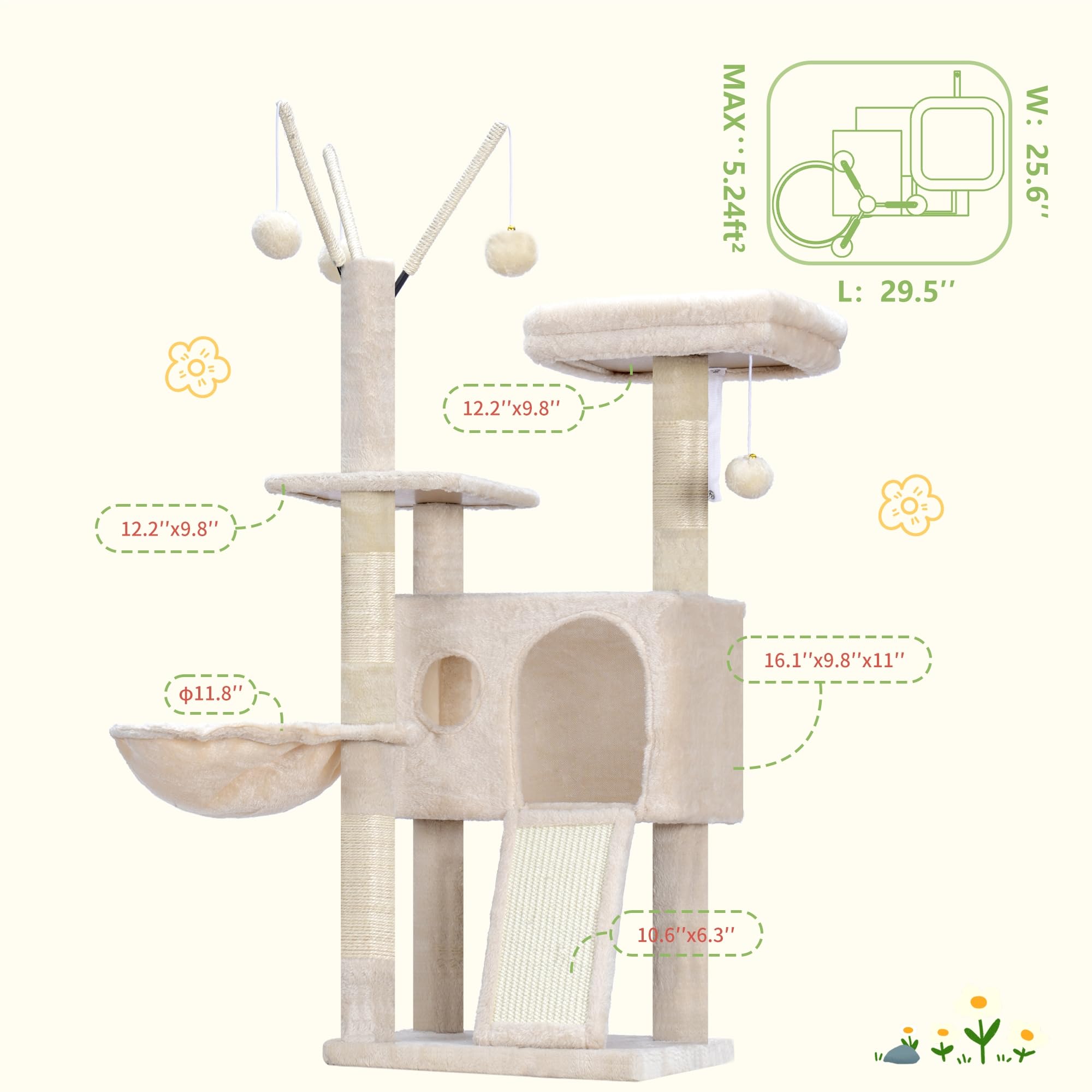 Hey-brother Cat Tree Top Platform offers a high vantage point.
