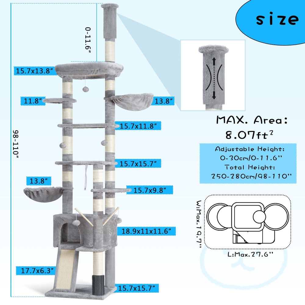 Hey-brother cat tree features two cozy condos for lounging indoors.