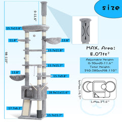 Hey-brother cat tree features two cozy condos for lounging indoors.