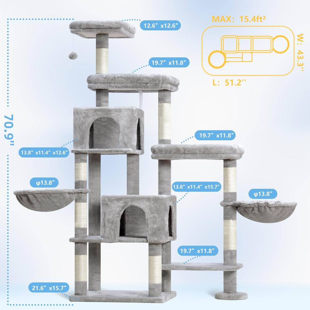 Hey-brother cat tree xl beds give large cats room to stretch comfortably.