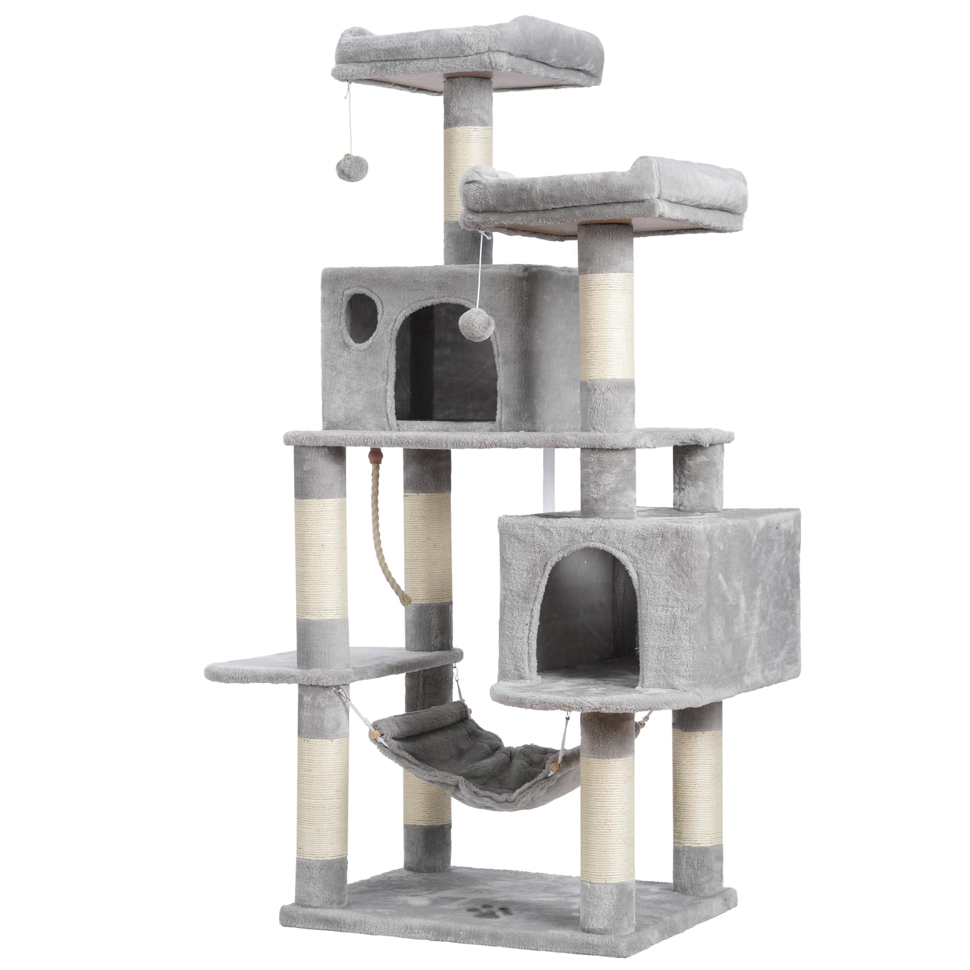 Hey-brother large cat tree shows a multi level structure for climbing and lounging
