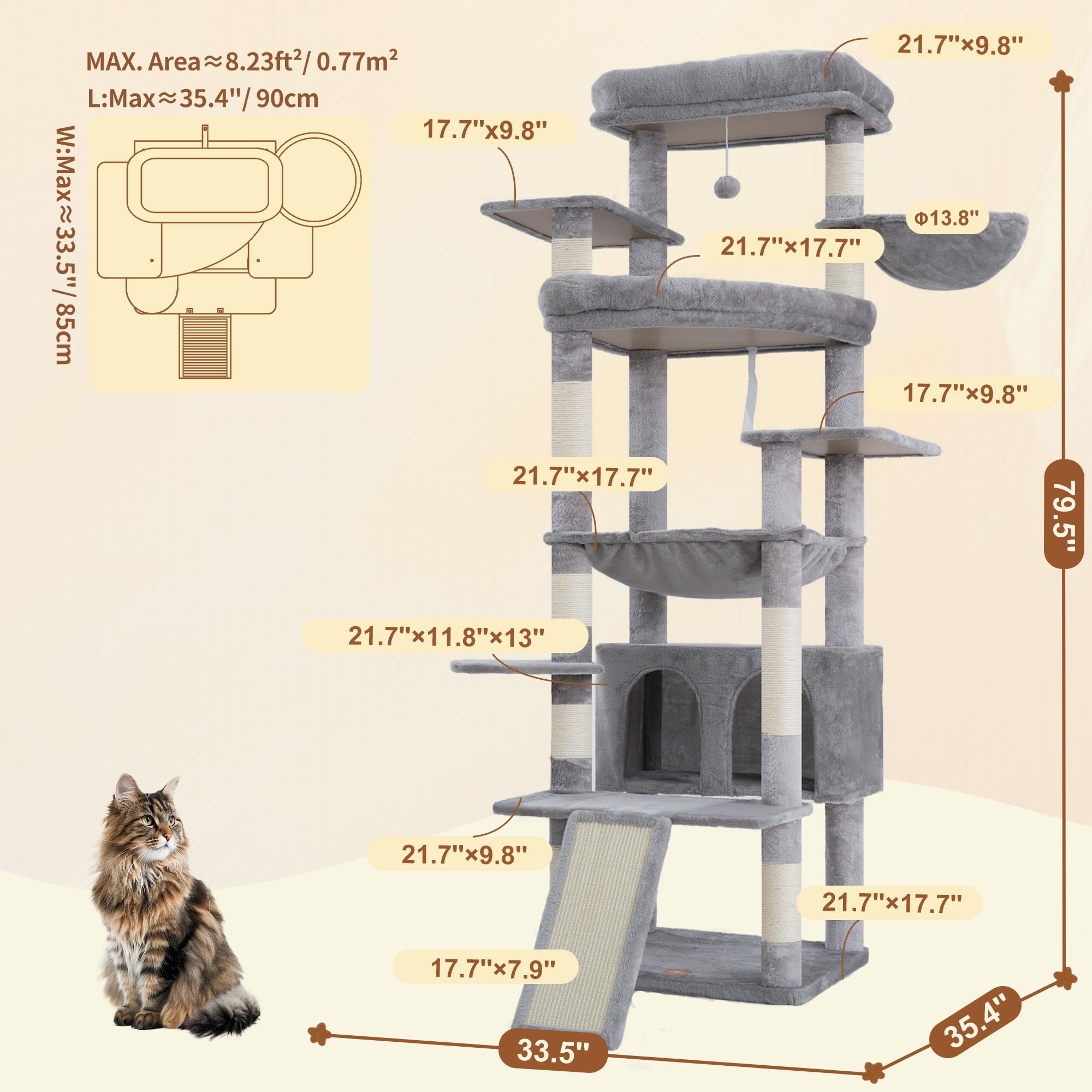 Heybly cat-sisal posts and ramps satisfy natural scratching and exercise instincts.