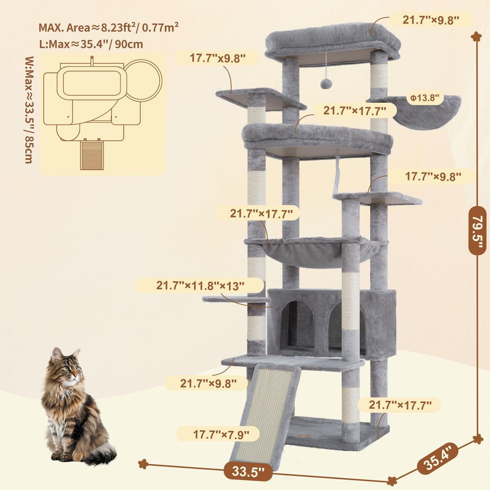 Heybly cat-sisal posts and ramps satisfy natural scratching and exercise instincts.