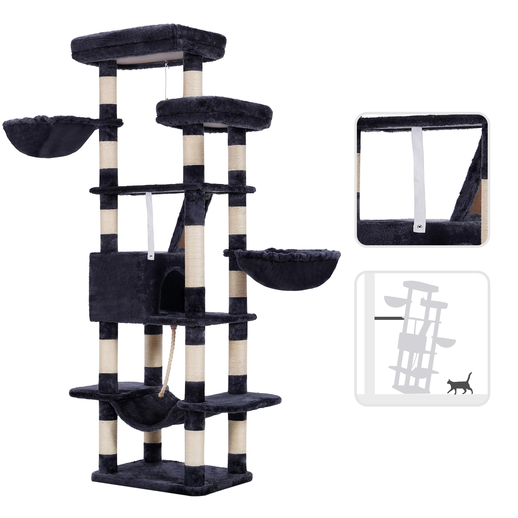 Heybly Cat Tree assembly guide ensures quick setup with included tools.
