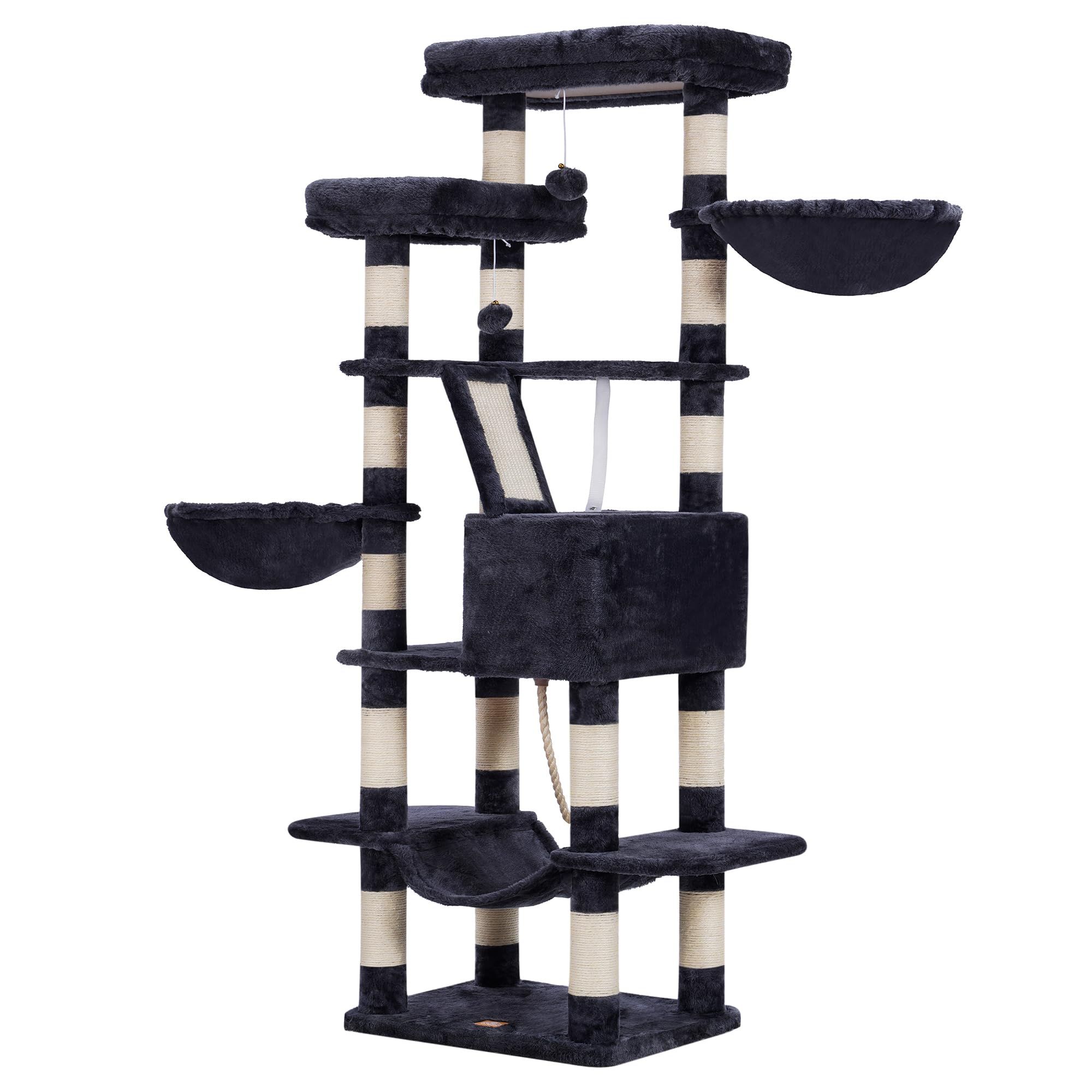 Heybly Cat Tree multi-level design promotes climbing and exploration indoors.