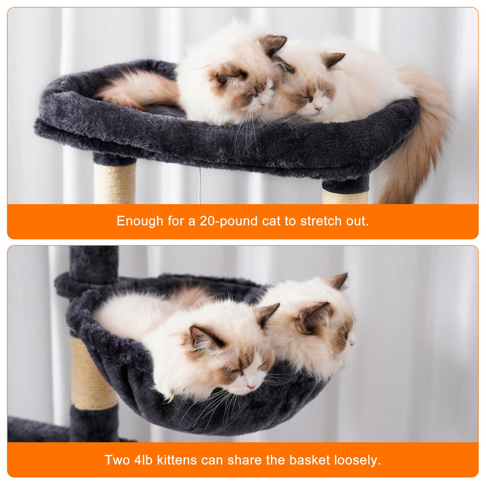 Heybly Cat Tree sisal posts support claw maintenance during play.
