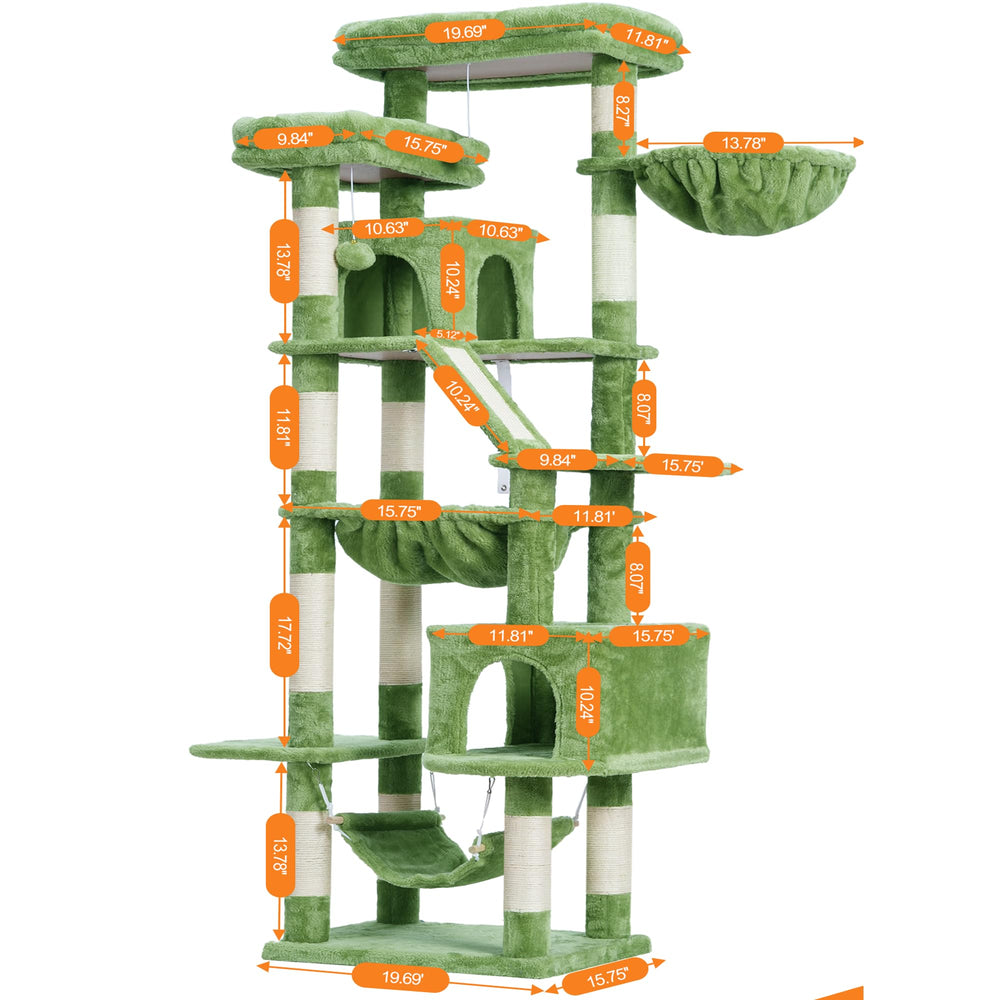 Heybly cat tree includes a basket for playful lounging