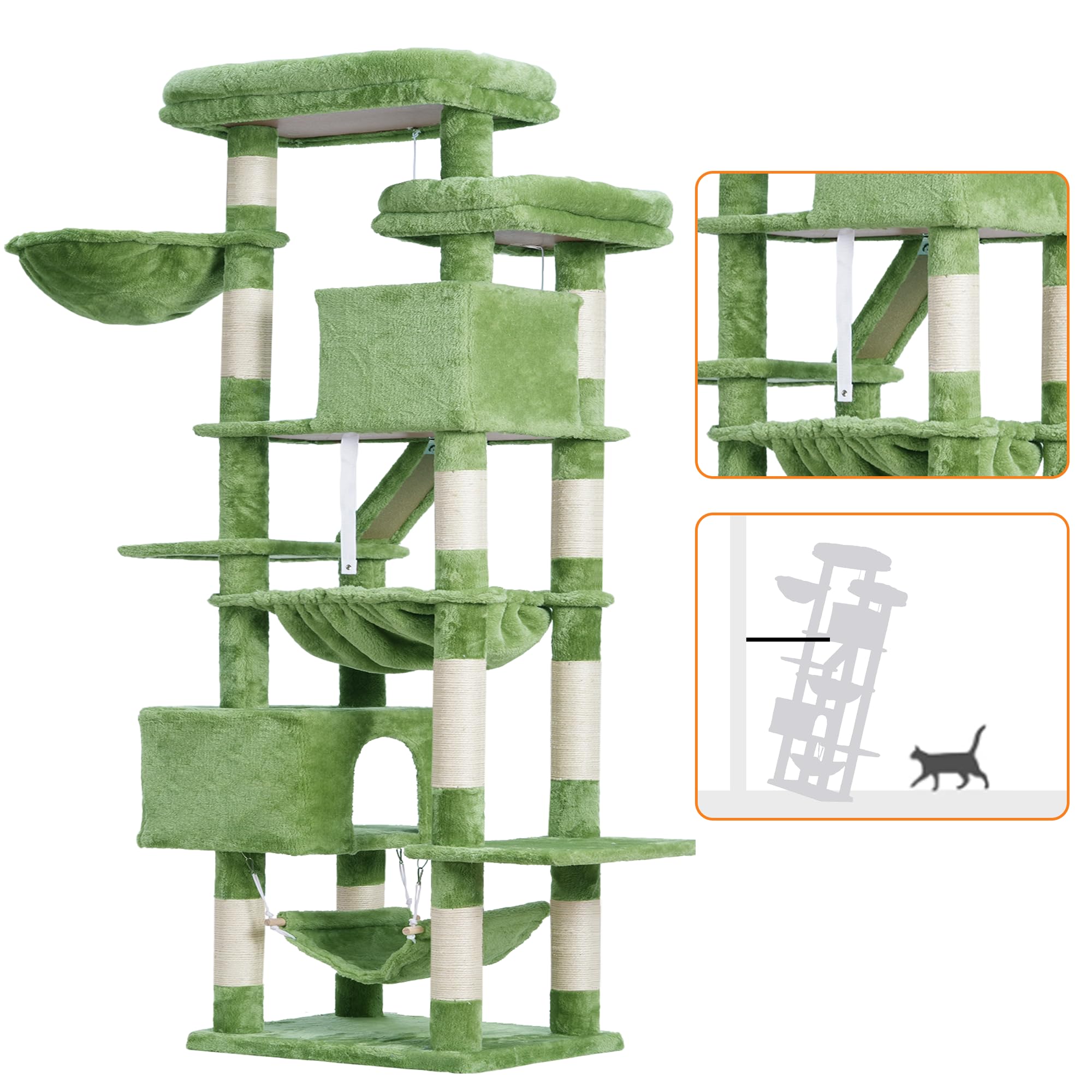 Heybly cat tree with scratching pad supports healthy scratching habits