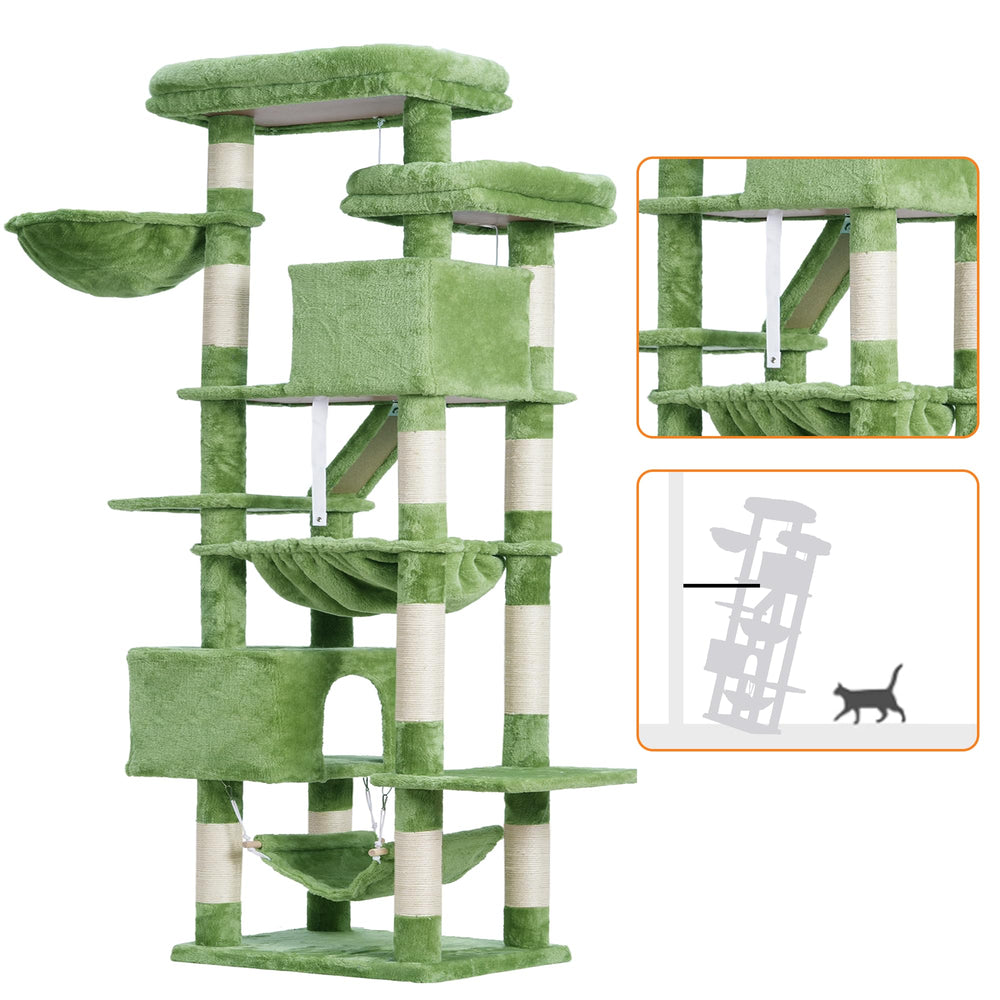 Heybly cat tree with scratching pad supports healthy scratching habits