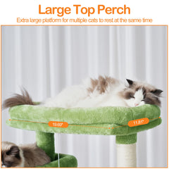 Heybly cat tree with two large condos offers cozy hideaways
