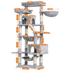 Heybly Cat Tree 71inch hammocks create playful hanging spots for cats