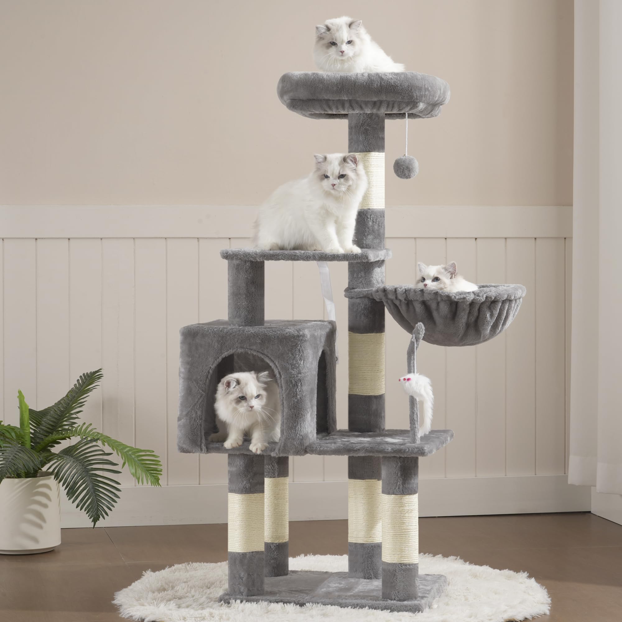 Heybly activity center combines climbing, perching, and scratching in one unit.