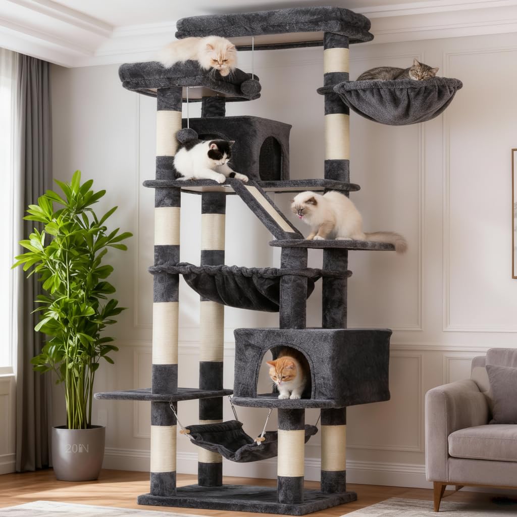 Heybly cat-tree anti-tip kit adds stability for peace of mind.